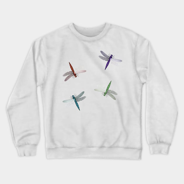 Colourful Dragonfly Design Crewneck Sweatshirt by PurplePeacock
